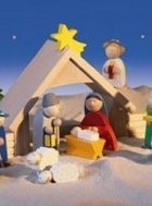 Weihnachtsmann mit weihnachtspräsent